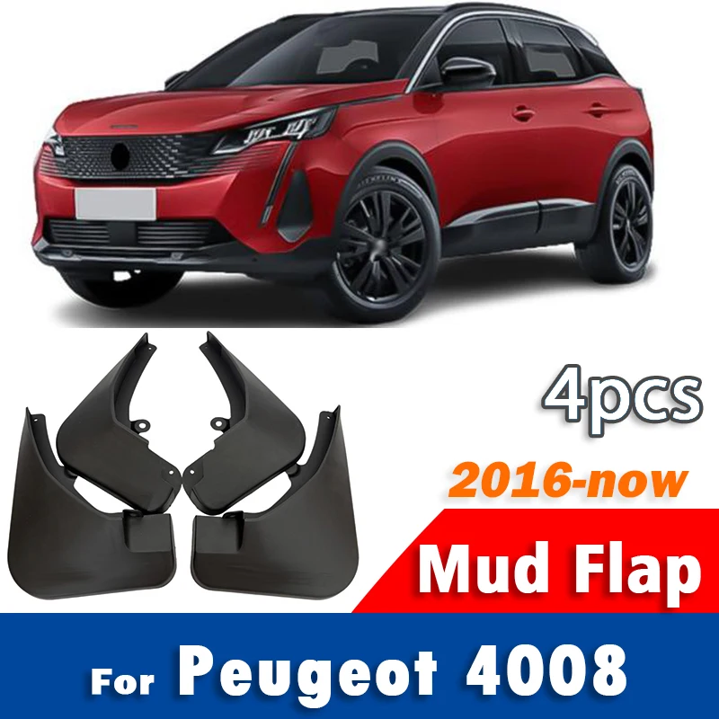 For Peugeot 4008 Mudguard Mudflaps Fender Mud Flap Guards Splash Anti fouling mudguards Car Accessories 1 set 4pcs 2016 2017+