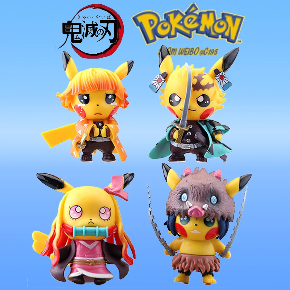 

Фигурки героев аниме «Покемон», Пикачу, игрушки, модель «Убийца демонов», Kawaii, коллекционные куклы, подарок для детей