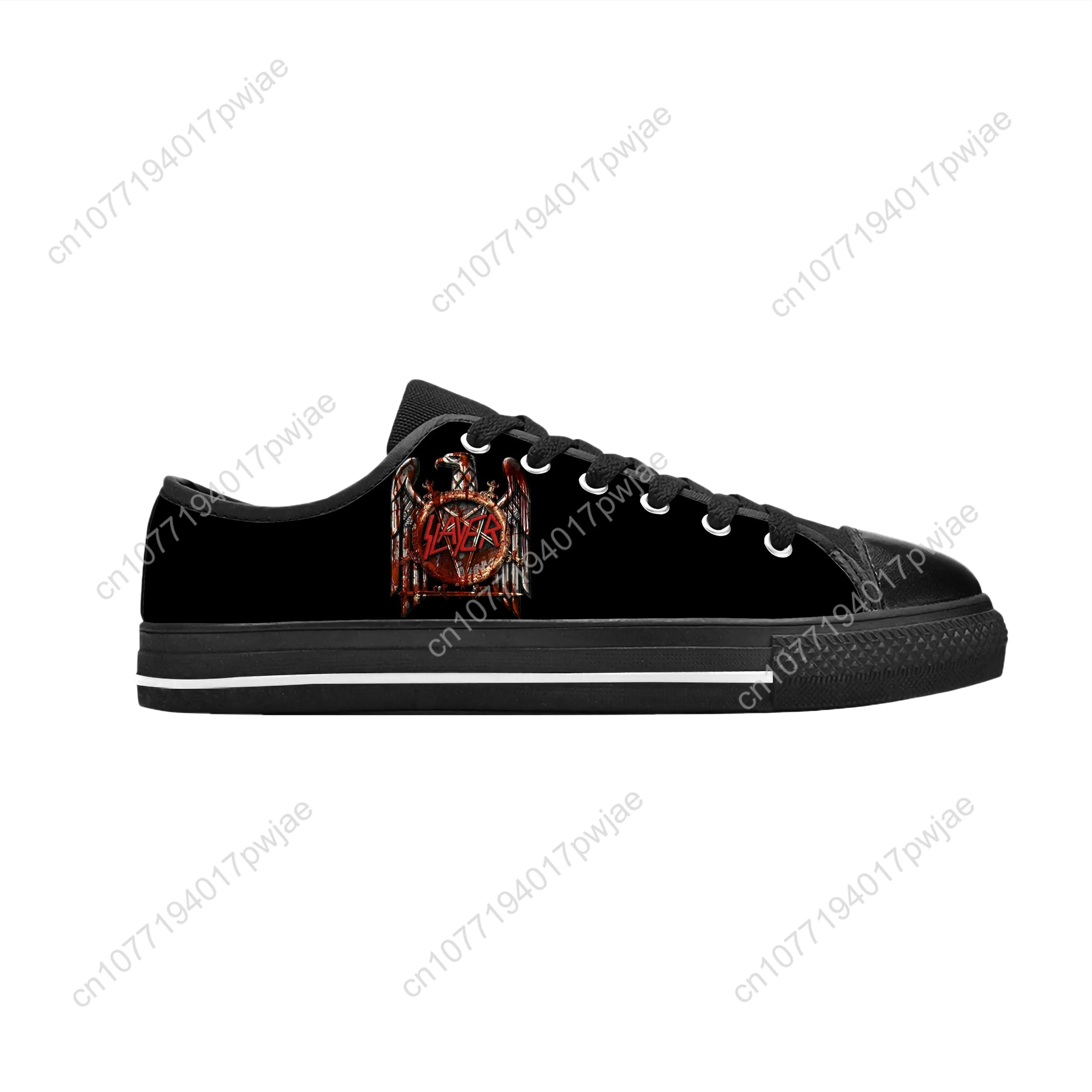 Heavy Metal Band Rock Muziek Zanger Slayer Horror Casual Doek Schoenen Lage Top Comfortabele Ademende 3d Print Heren Dames Sneakers