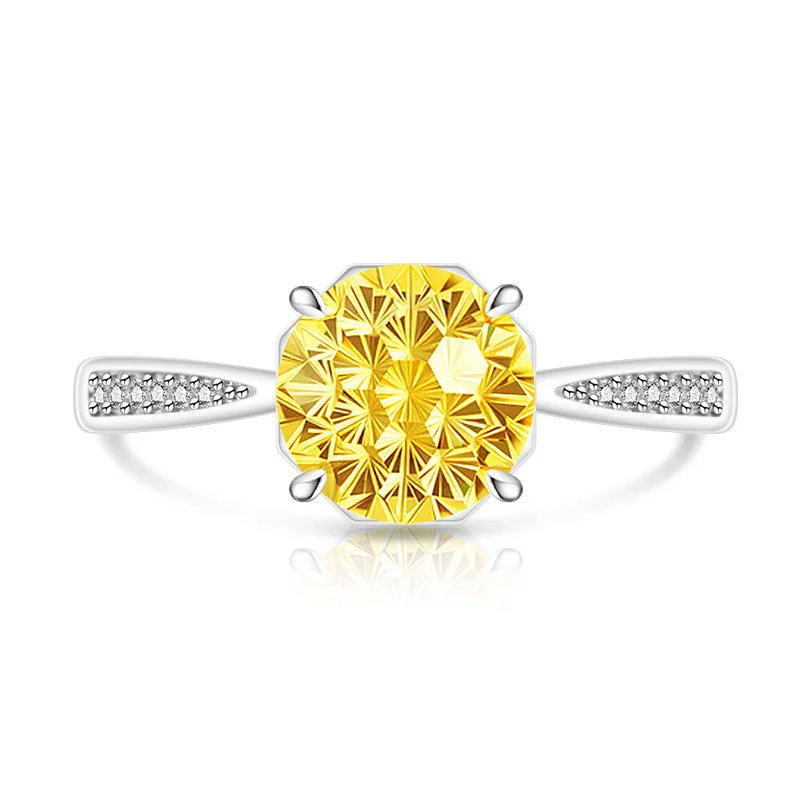 925 Sterling Silber Romantischer Millennium Cut Hochkarätiger Diamant Damen Eleganter Schlichter Ehering Liebhaber-Schmuck – Detail 7