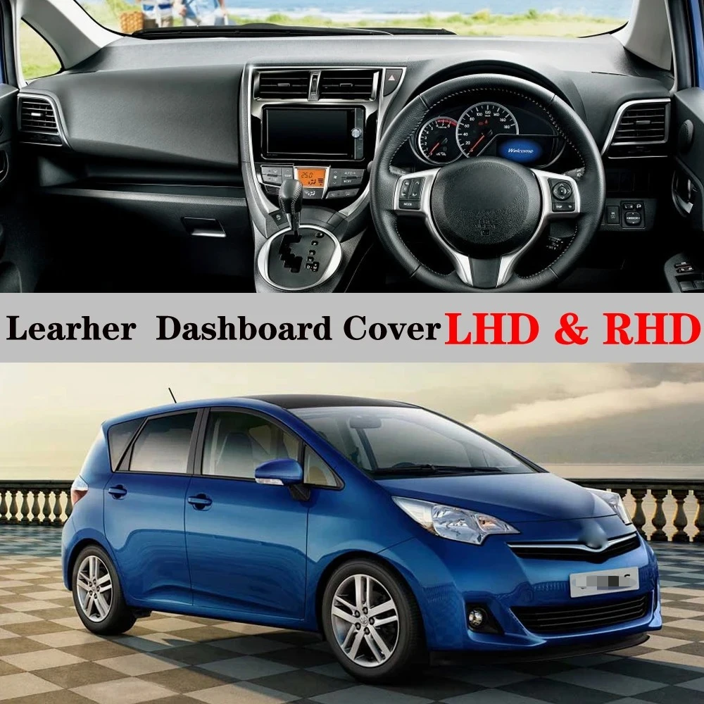 Dashboard anti-slip Mat PU Leather Pad Sunshade Anti-UV Car Accessory For Toyota RACTIS VERSO-S SUBARU TREZIA XP120 2010 - 2017