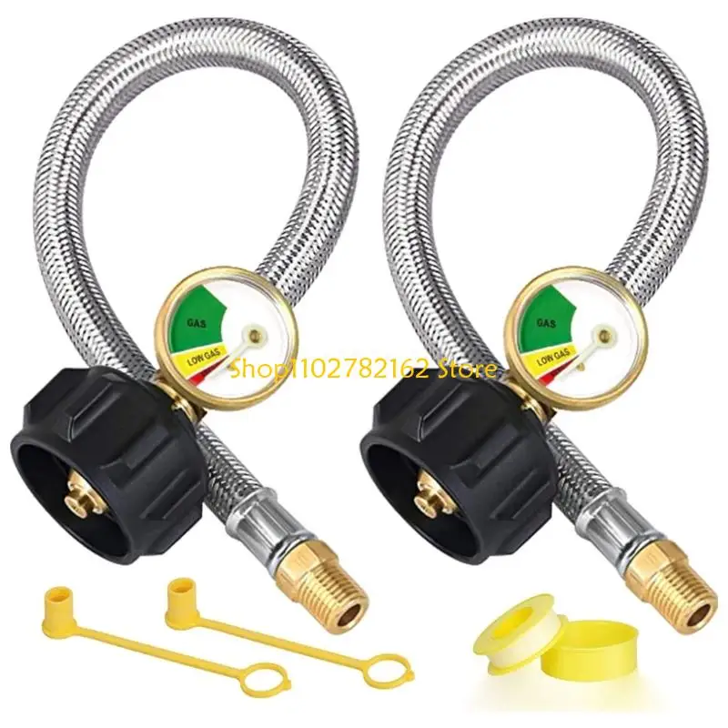 

547B Double Pack C3H8 Hose Replacement 15 Foot Hypotension Gas Line with Bronze QCC1 and NPT Thread Associations