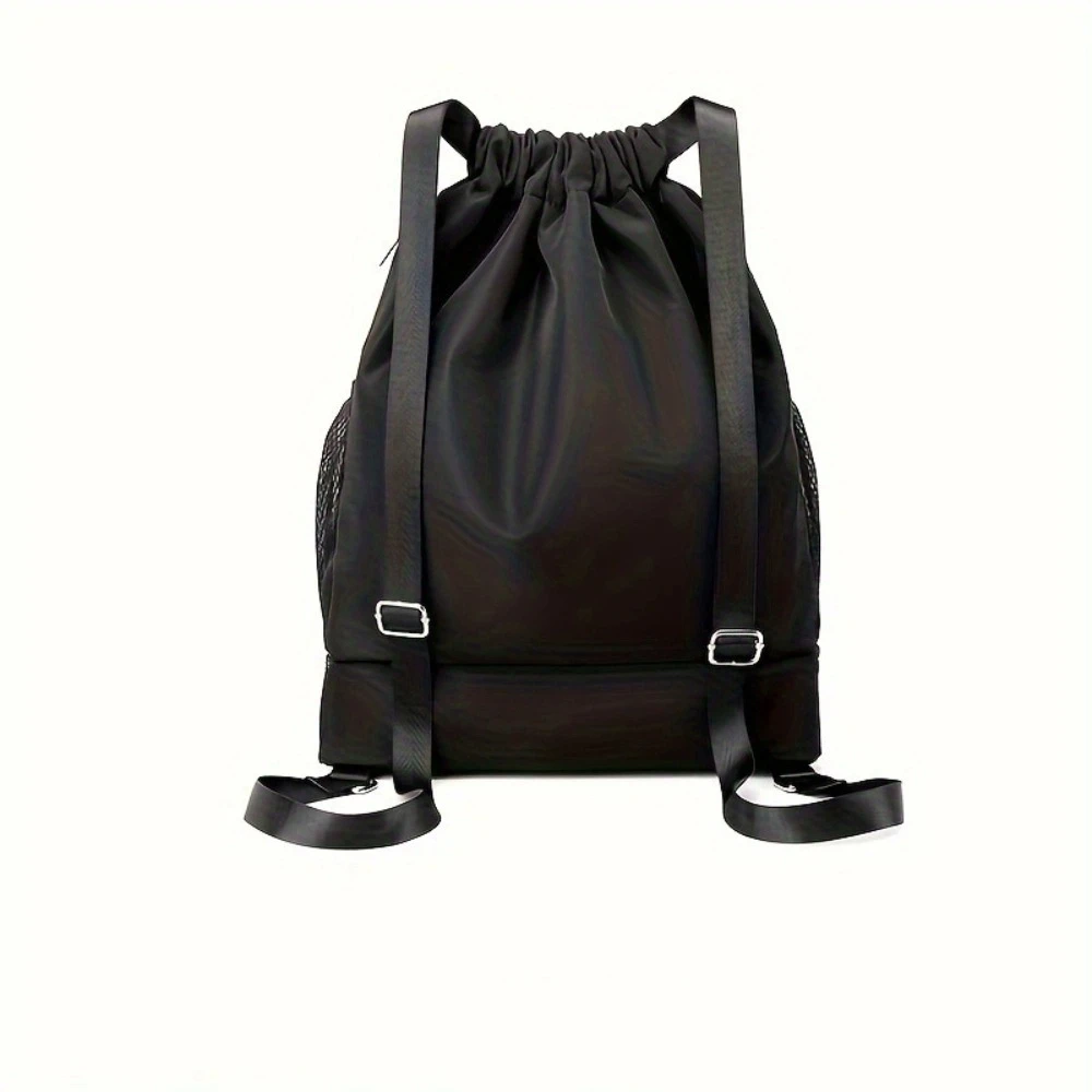 حقيبة ظهر رياضية برباط ذات سعة كبيرة من قماش أكسفورد وأشرطة قابلة للتعديل برباط حقيبة رياضية خفيفة الوزن مع حجرة للأحذية