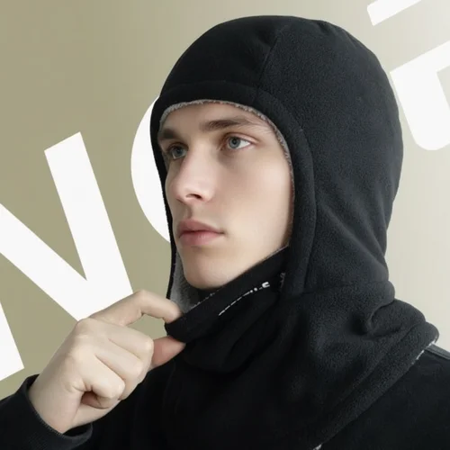 Imagen 2 del producto Pasamontañas de lana para ciclismo, gorro y gorro cálidos a prueba de viento y a prueba de frío, gorro térmico grueso para esquí a prueba de viento para mujeres y hombres