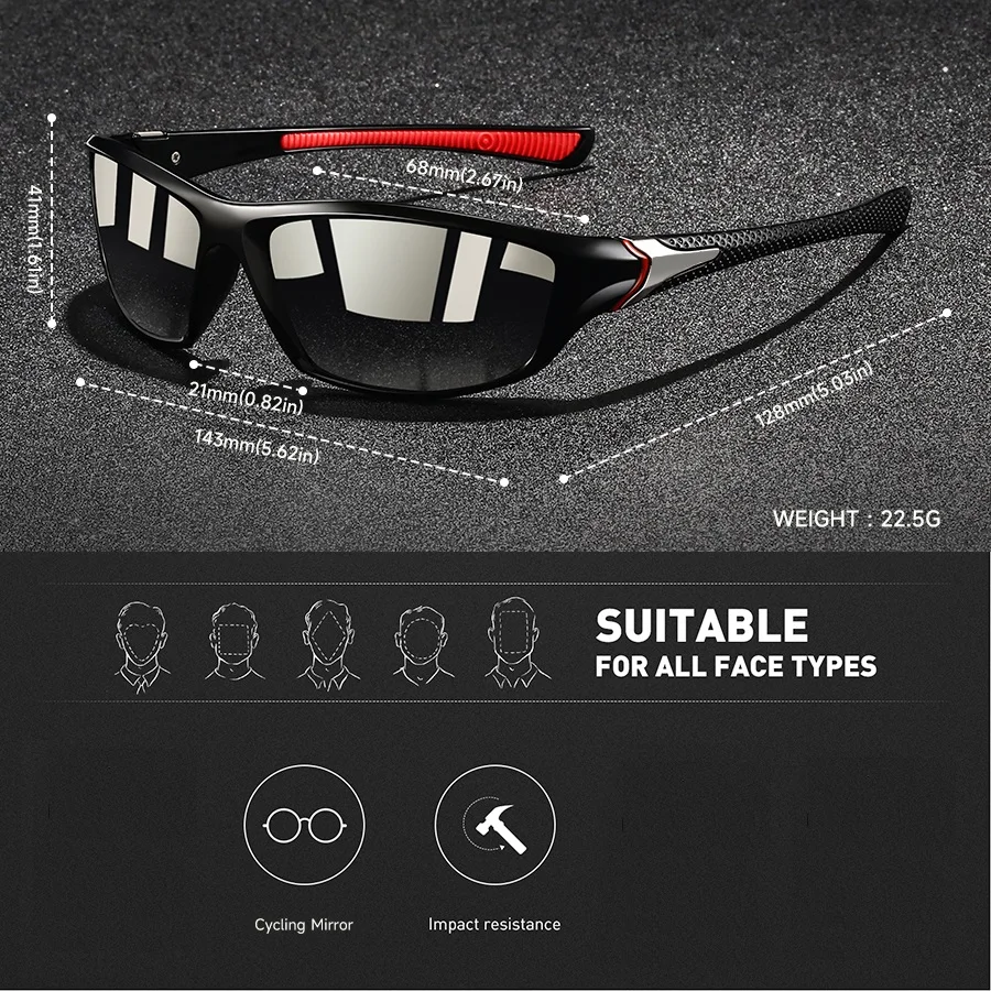 Modische Vintage-Schutzbrille für Autofahren, Angeln, Radfahren, Sport, Herren und Damen, Laufen, Bergsteigen, Sportbrille – Detail 4