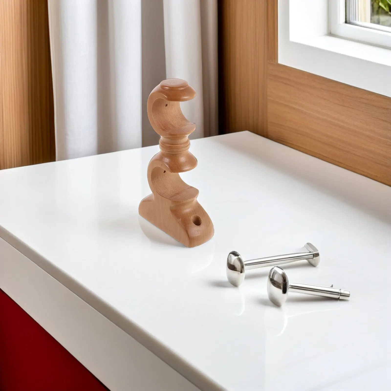 

Кронштейны для карнизов из дерева, 2 шт., двойные держатели для штор, коричневые, настенные, для римских карнизов