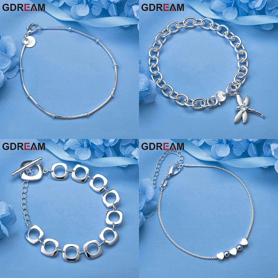 

GDREAM 925 Sterling Silver Dragonfly Pendant Bracelet Gift Accessories Party Jewelry Wedding