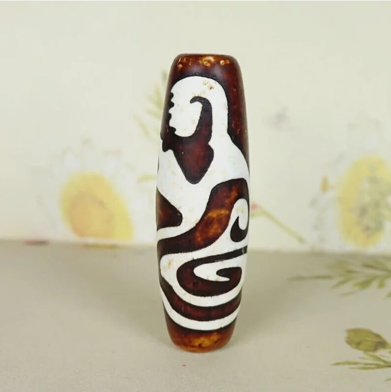 Agata antica tibetana nepalese dell'Himalaya Vecchio talismano Dzi Amuleto perlina occhio FYM