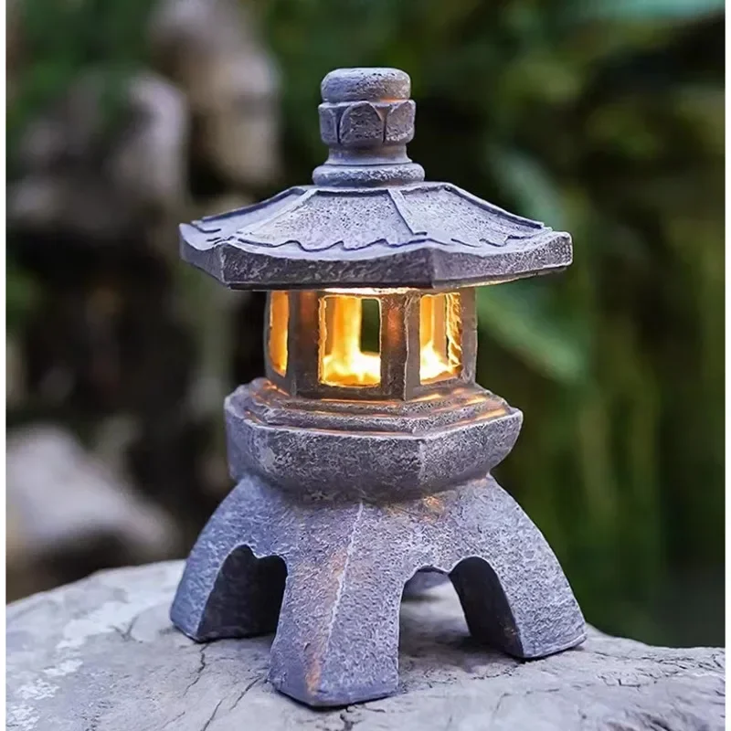 New Chinese Style Solar Lights, Garden Villa, Lantern, Home, Balconies, Stone Tower Lamp, Do Old Standing Decoration