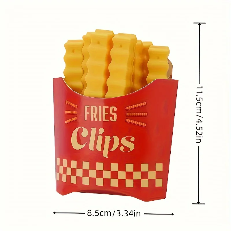 12PCS French Fry Shaped Sealing Clip - For Snack Sealing, Food Clips, Plastic Bag Seasoning Sealing Strips