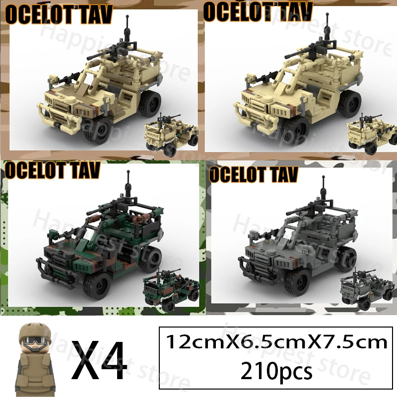 MOC WW2 Mordern Armored Assault Vehicle Building Block Figures Army Soldiers Weapons Guns Cannon Car Bricks Children\'s Gift Toys