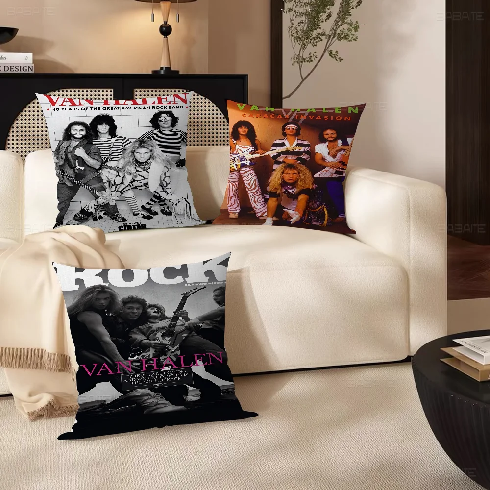 V-Van H-Halen Retro-R-Rock Band Pillowcase toon Gift Cushion Cover Bedroom Home Sofa Chair Seat Decor pillow case