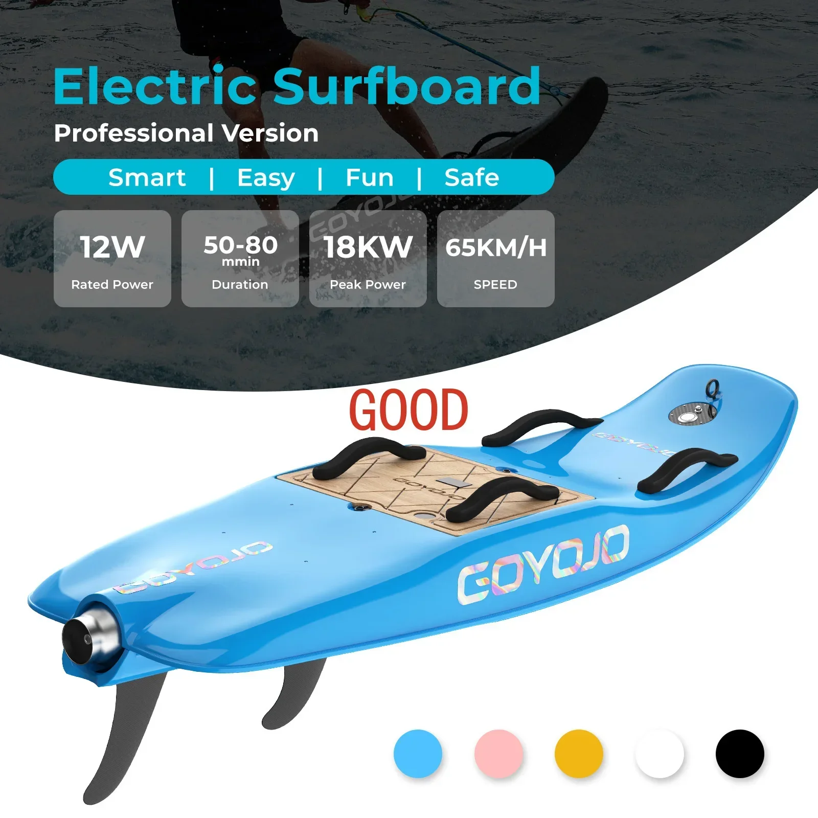 Newly Upgraded Electric Surfboard Seaside Outdoor Sports Water Surf 12KW 50-80min