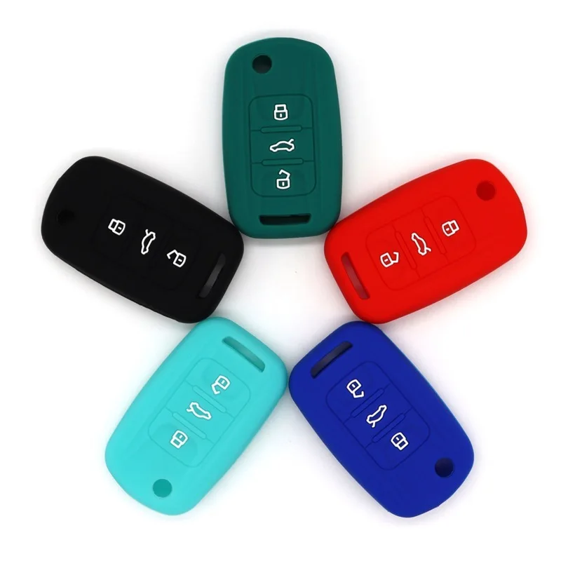For Baojun Wuling Rongguang S Folding Insert Silicone Key Protective Case Soft Environmentally Friendly Odorless Bag Multi color
