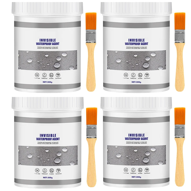 300/600g Waterproof Coating Sealant Agent Transparent Glue With Brush Invisible Anti-Leak Roof Repair Broken Agent Tool