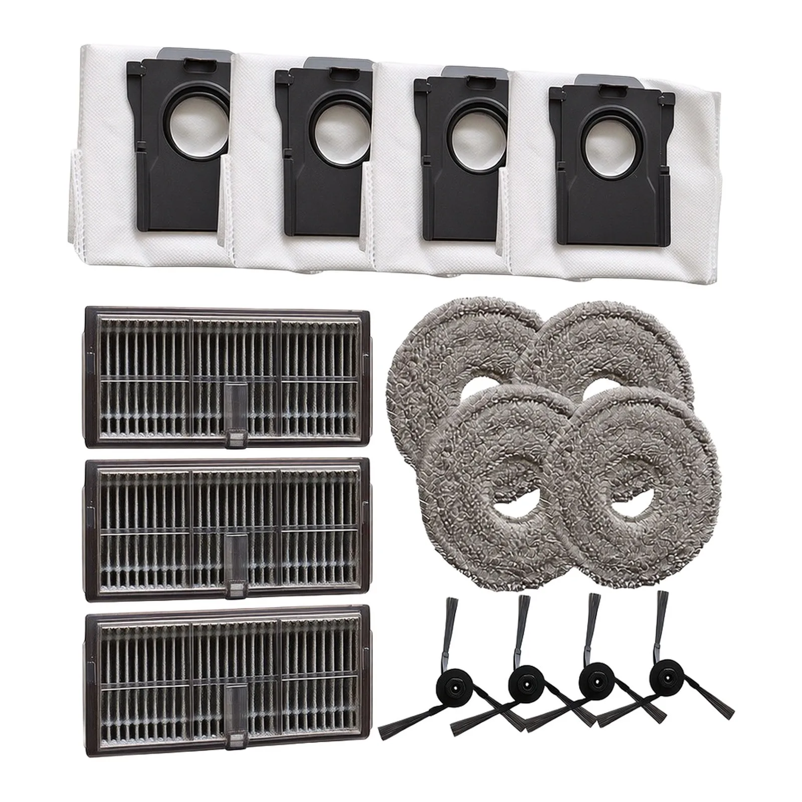 All in One Accessory Pack for MOVA P10 Pro For Ultra Includes Mop Cloths Filters Dust Bags and Side Brushes for Cleanliness
