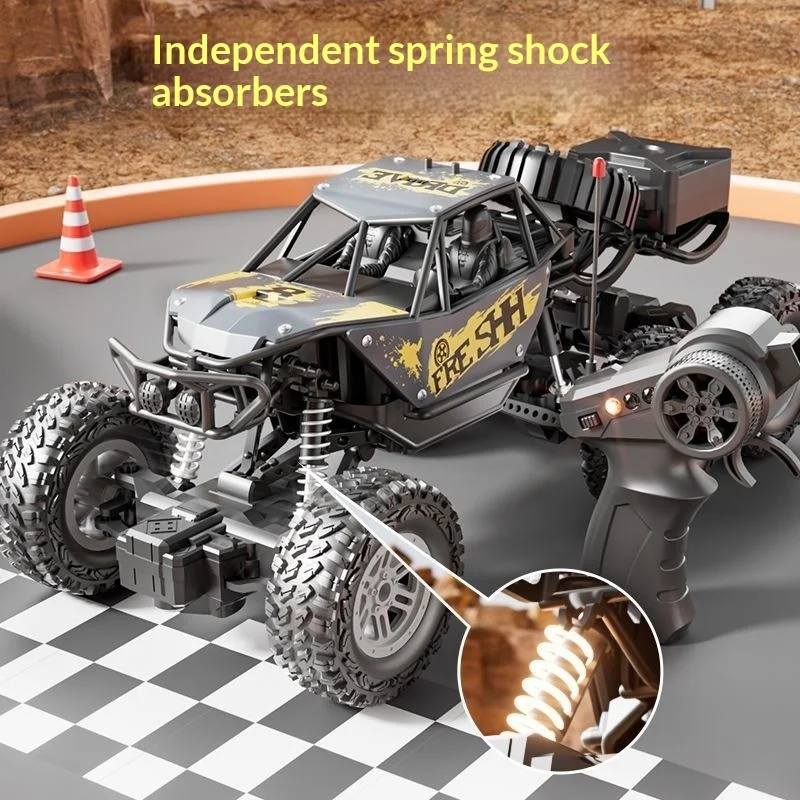 Alloy Remote Control Off Road Vehicle High Speed Four Wheel Drive Climbing Charging Dynamic Remote Control Car Children And Boys