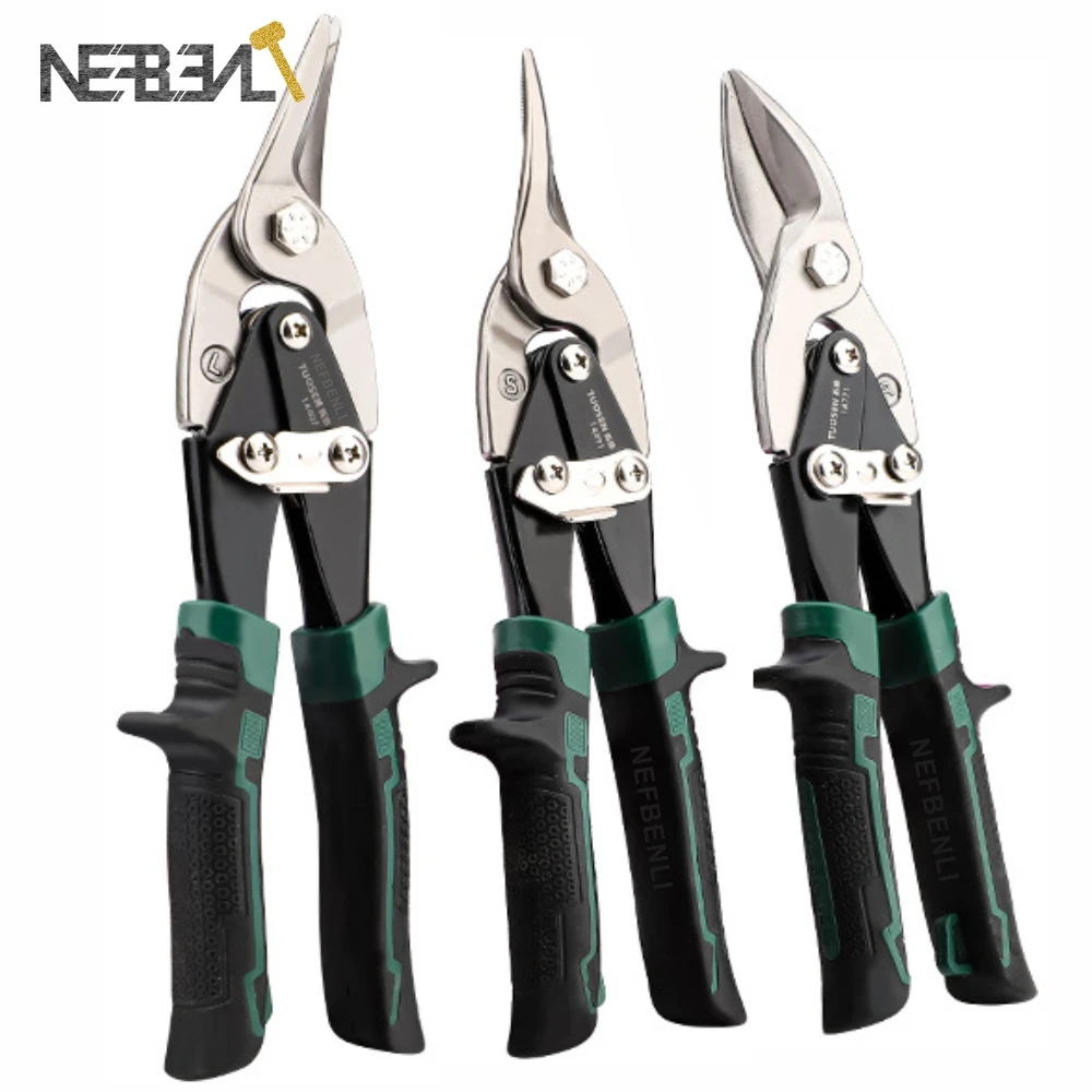 

Multifunctional Aviation Snips 10" Tin Snips Metalworking Sheet Metal Scissor Iron Plate Cut Shear Household Hand Cutting Tools