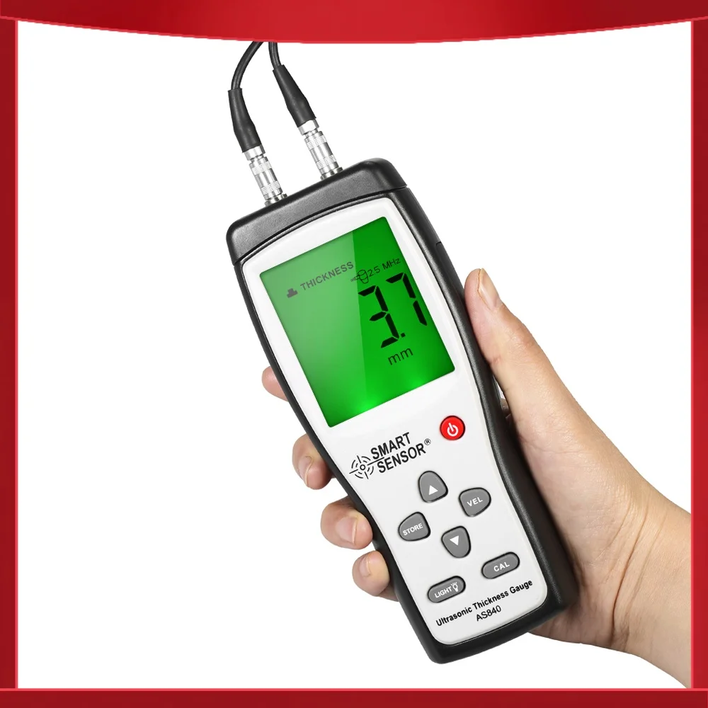 

SMART SENSOR Professional Ultrasonic Thickness Gauge Handheld LCD Digital Thickness Tester Depth Meter Range High Accuracy