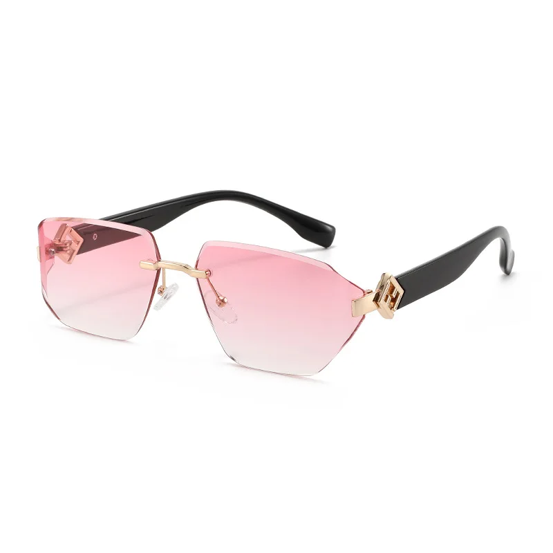 

Rimless Sunglasses Rectangle Fashion Popular Women Men Shades Small Square Sun Glasses For Female male Summer Traveling Oculos