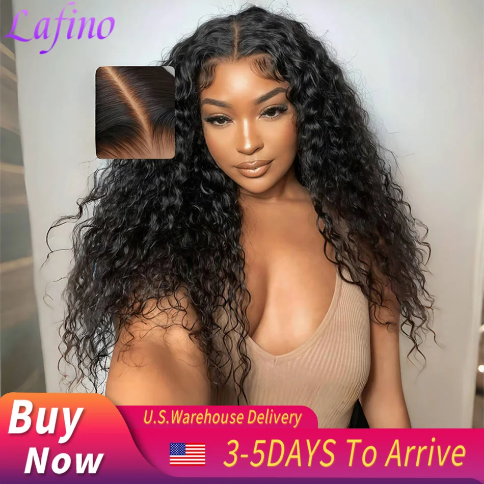 

Glueless Wig Human Hair Ready To Wear Curly Water Wave Lace Front Wig 4x4 5x5 Lace Closure Wigs 100% Pre Plucked For Black Women