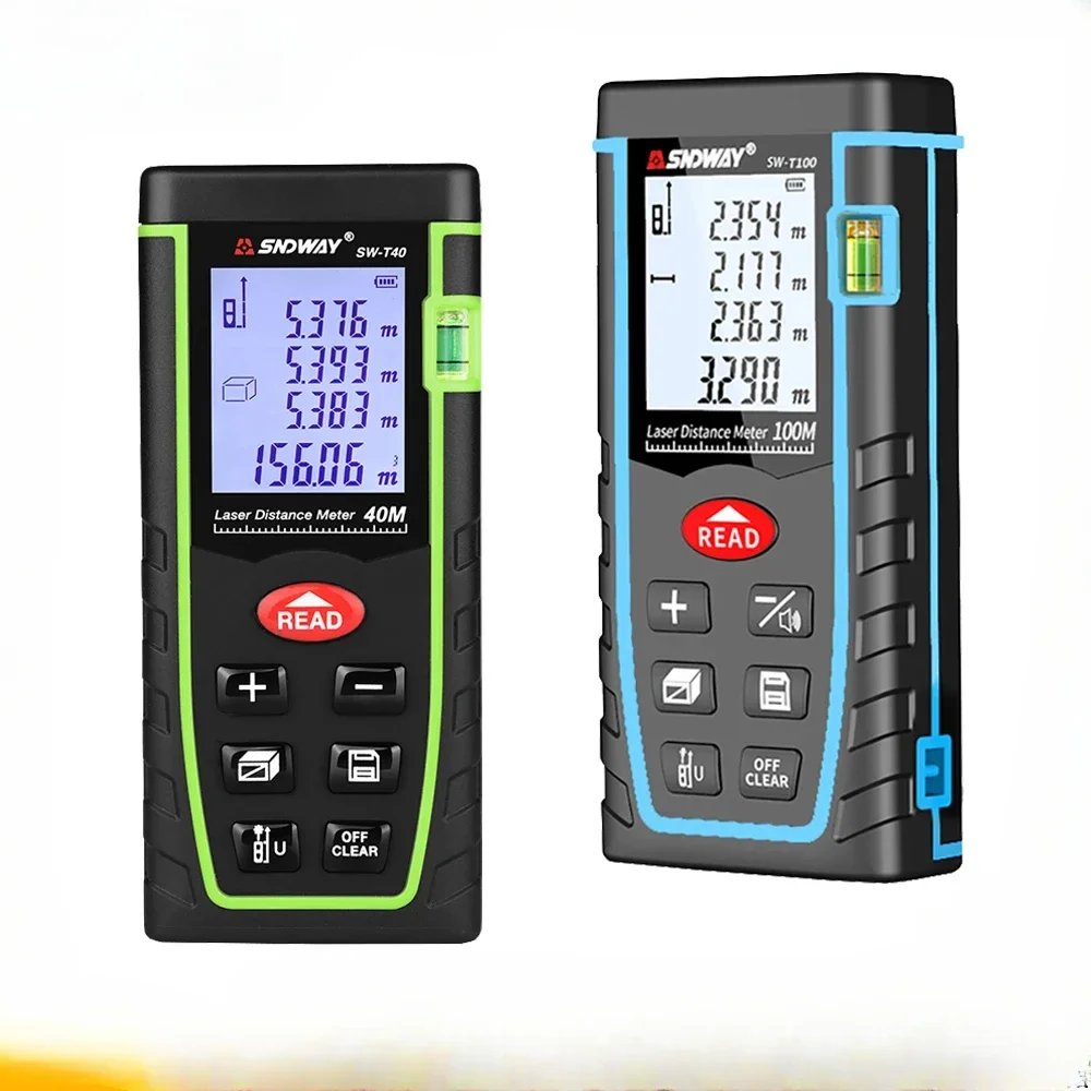 Imagem -05 - Sndway Medidor de Distância a Laser Digital Rangefinder Mini Fita Laser Medida Range Finder Profissional m in ft Medidor de Medição a Laser