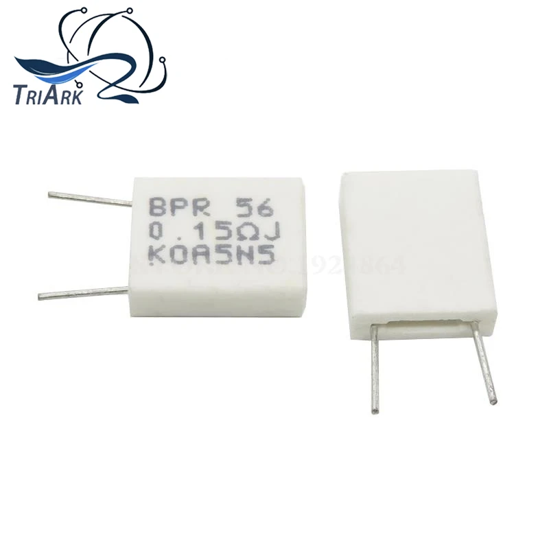 Resistor cerâmico Não-indutivo do cimento, BPR56, 5W, 0,001, 0,1, 0,15, 0,22, 0,25, 0,33, 0,5 ohms, 0.1R, 0.15R, 0.22R, 0.25R, 0.33R, 0.5R, PCes 10