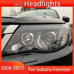 Car Styling for Subaru Forester LED Headlight 2008-2012 Headlights Forester DRL Turn Signal High Beam Angel Eye Projector Lens