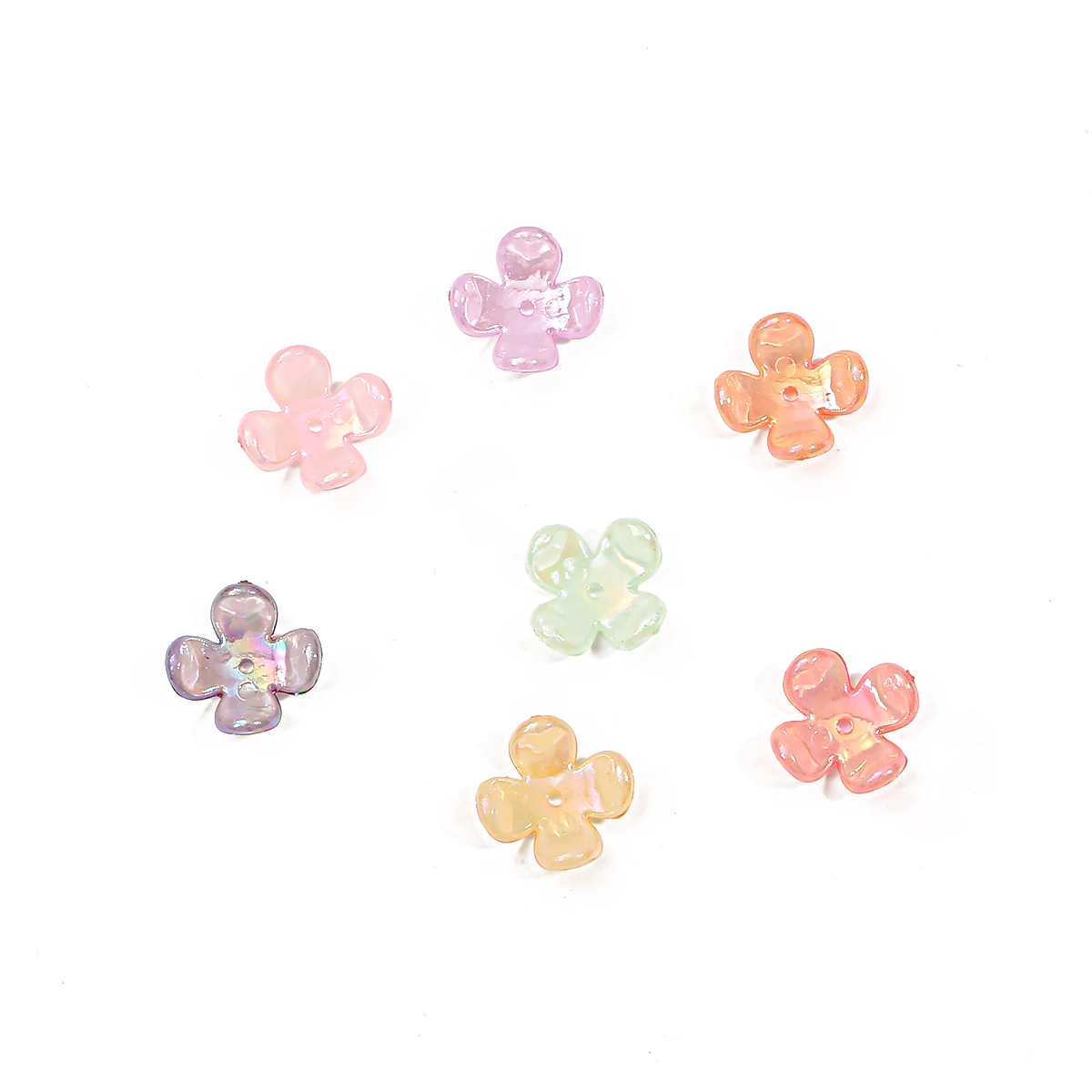 20pcs 15MM Colorful Small Flower Lampwork Beads Flower Acrylic Glass Beads For Earring Jewelry Making DIY Craft Accessories
