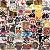 50PCS Pirate Skull Stickers Captain Buccaneer Vintage For DIY Notebook Luggage Motorcycle Laptop Refrigerator Decals Graffiti