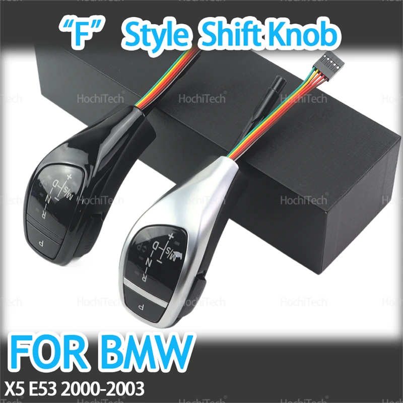 

Светодиодная ручка переключения передач из искусственной кожи, серебристая светодиодная модификация Plug and Play для BMW X5 E53 3.0i 4.4i 4.6is 4.8is 3.0d 2000-2003