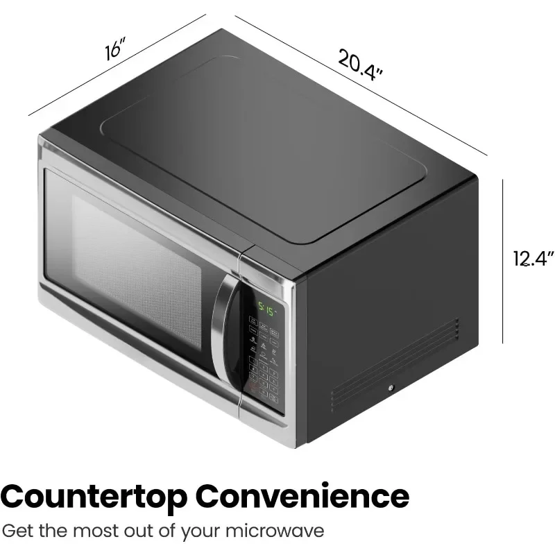 Haoyunma เคาน์เตอร์เตาอบไมโครเวฟดิจิตอล, ไม่ซ้ำกัน "Cook & crisp" Power Combo, 1.1 Cu FT, dual-Cook 6 preets, Digital DISPLAY