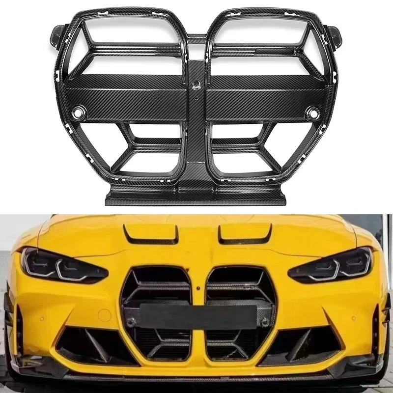 

For BMW Dry Carbon Fibre Grille with ACC M3 G80 M4 G82 Front Bumper Plastic Grill Auto Racing 2021+ CSL XDrive Car Accessories