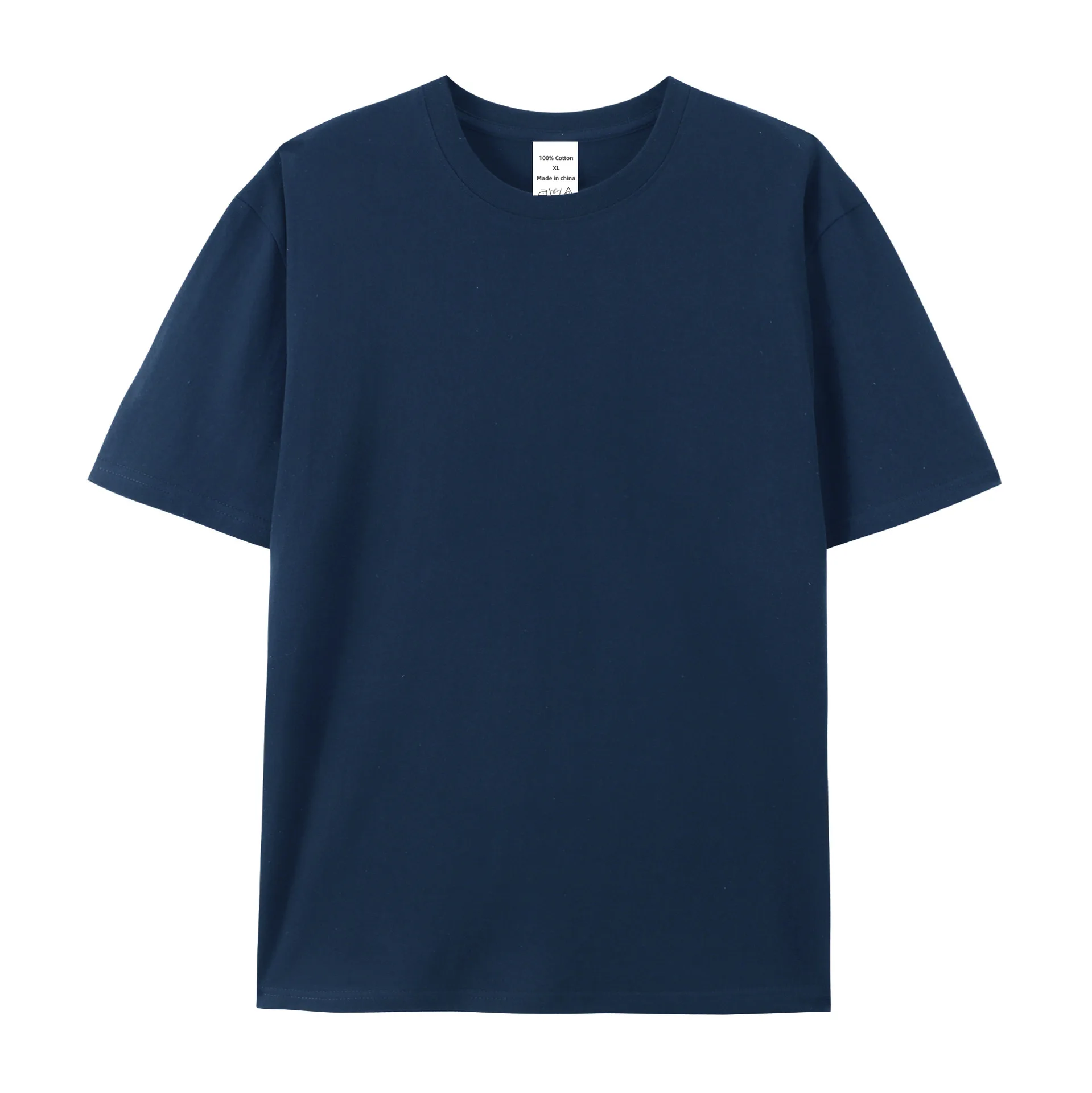 Casual Solid Color Cotton Tshirts Men Woman Short Sleeve Fashion Trend Casual Soft Clothing Tees Loose Daily Summer Tee Tops