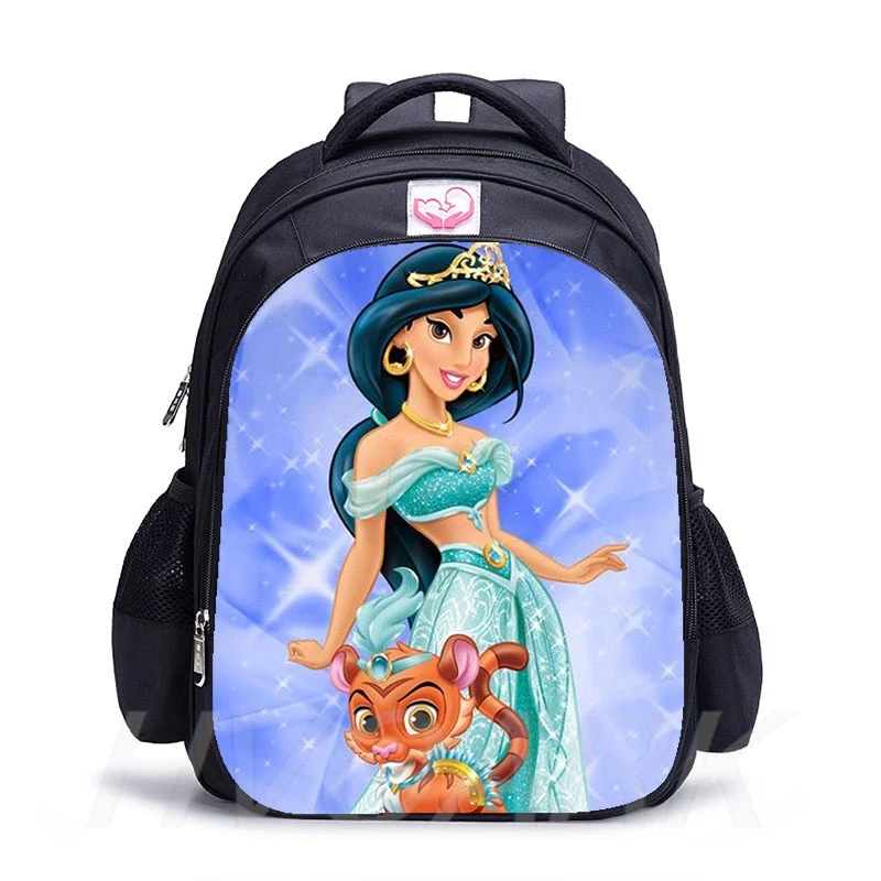 

16 Inch Cartoon Primary Princess Aladdin Children School Bags Orthopedic Backpack Kids School Boys Girls Mochila Infantil