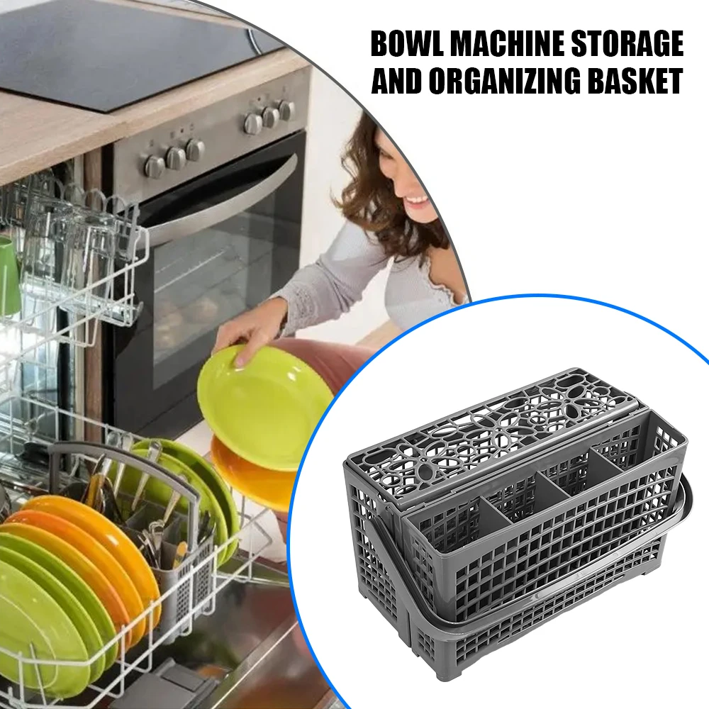 سلة أدوات فضية لغسالة الأطباق العالمية لرف تخزين سكاكين Bosch/Maytag/Kenmore/Whirlpool/LG/Samsung/Kitchenaid، GE