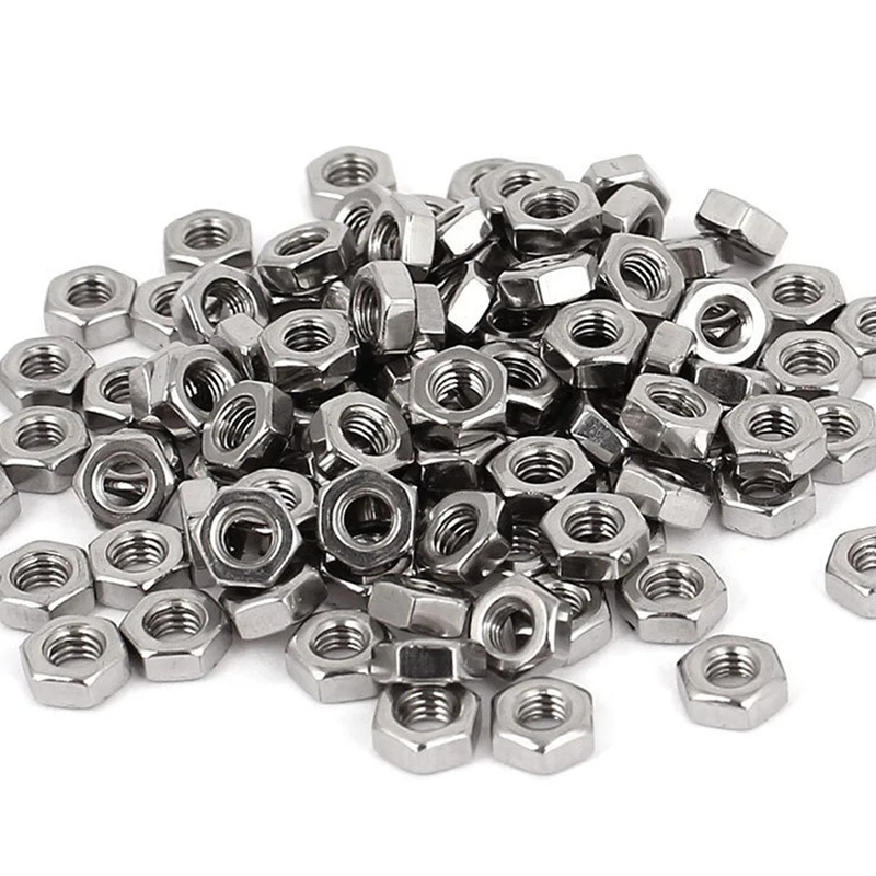 

Metric M3 Hex Nuts 304 Stainless Steel Fastener DIN934 400Pcs For Bolt