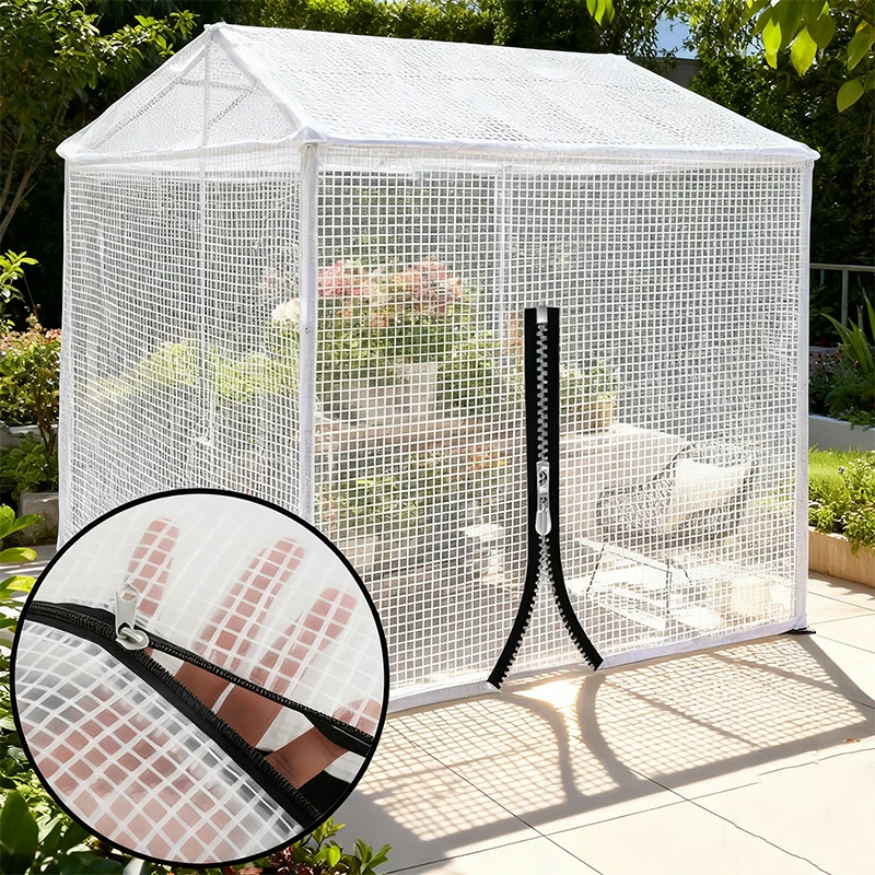 

Thickened waterproof tarpaulin with zipper suitable for various uses such as rain protection camping and outdoor wind protection