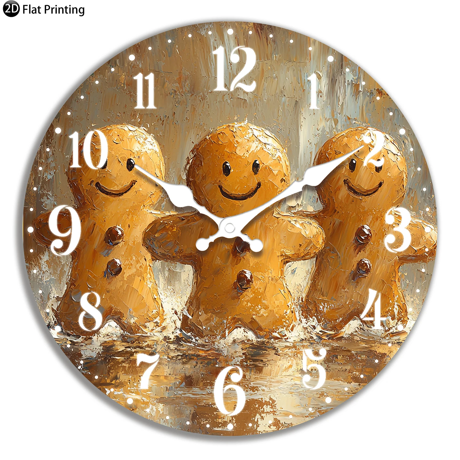 

Деревянные бесшумные настенные часы, пряничные мужские часы с росписью, кварцевые аналоговые часы для спальни, ванной комнаты, Хэллоуина, новогодний подарок