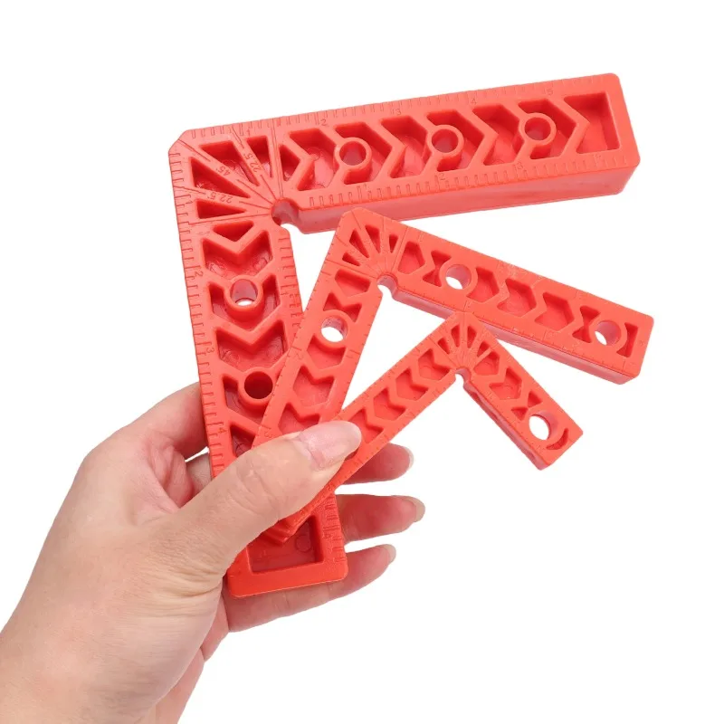 L شكل زاوية حاكم متعدد الأغراض دقيق مكتشف قوي البلاستيك مشبك معدني أداة قياس النجارة الجمعية قياس الزاوية اليمنى #5