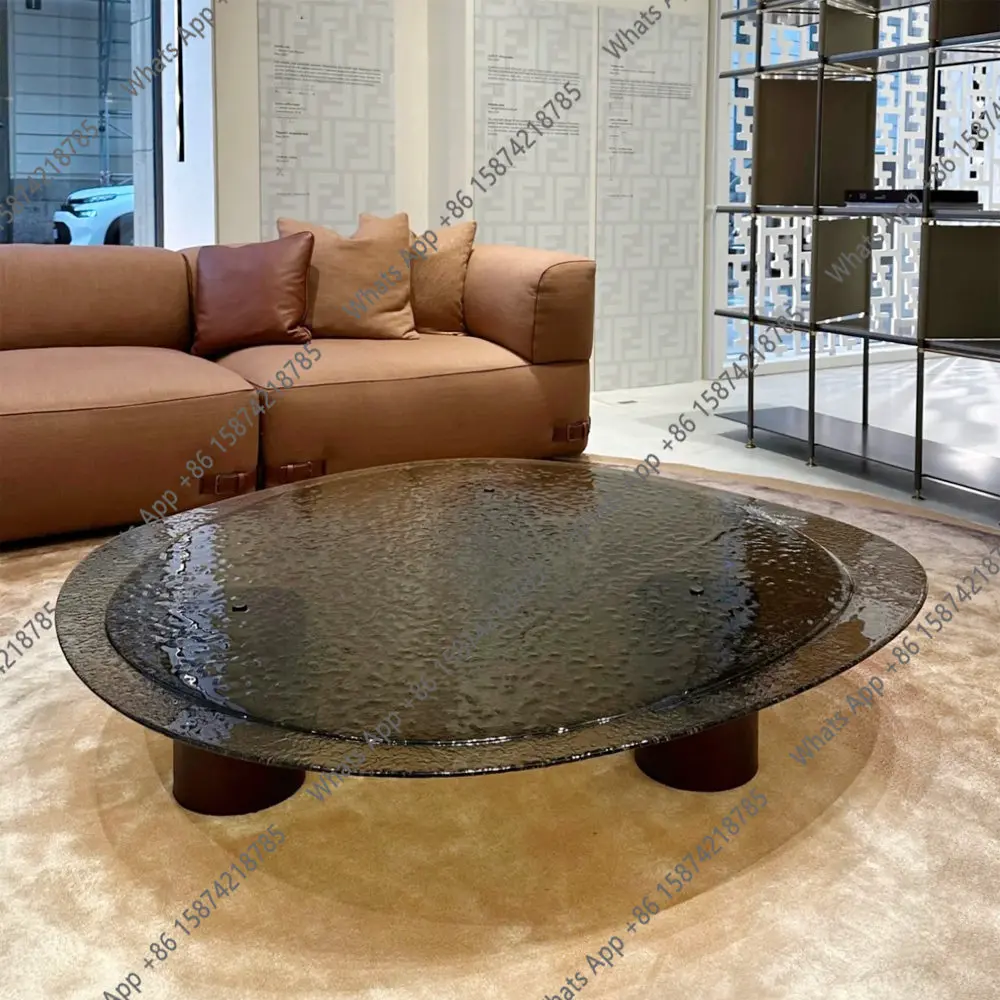 

Итальянский минималистичный журнальный столик неправильной формы, модель виллы, комната специальной формы, комбинированный журнальный столик из термоплавкого стекла, роскошный светильник