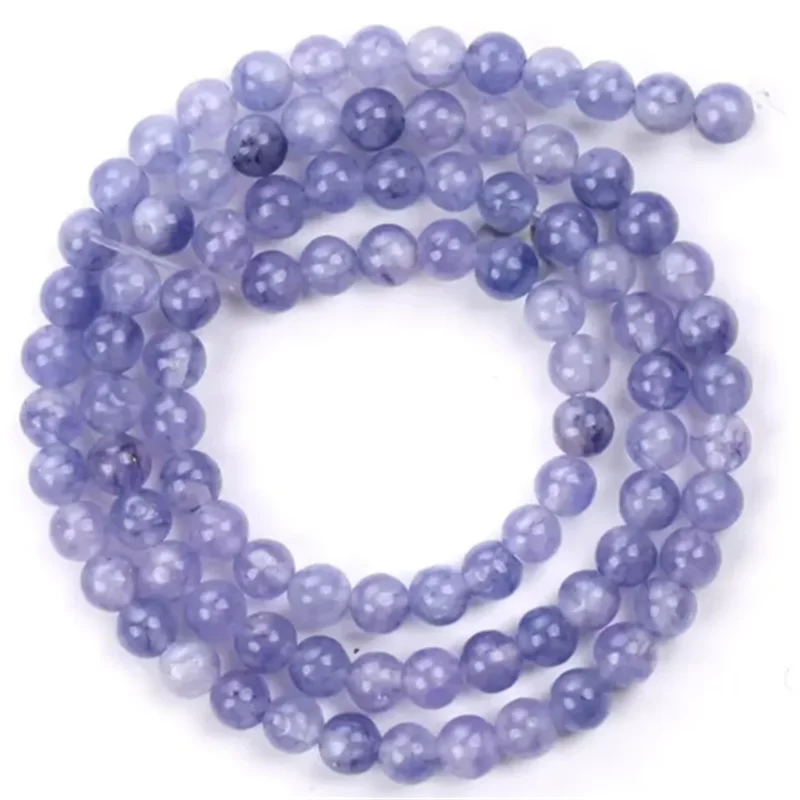 Natürlicher Angelit-Stein, lose Perlen für Schmuckherstellung, DIY-Armbänder, Halsketten, 38,1 cm Kordel nicht im Lieferumfang enthalten, 4 mm, 6 mm, 8 mm, 10 mm – Detail 6