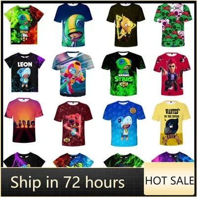 Summer T-shirt Boys Christmas T Shirt Anime Figures Cartoon Characters Kids Tees Girls Cosplay Costumes Halloween Gifts