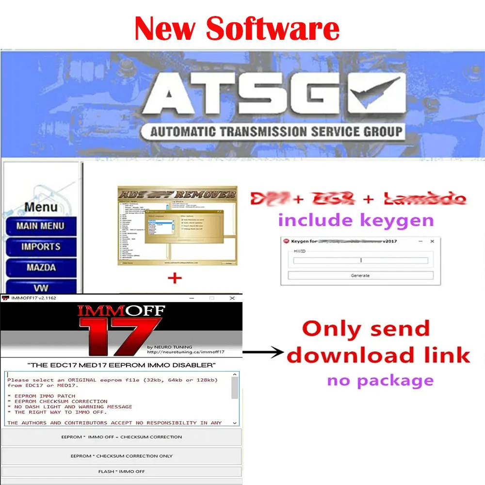 2023 Latest IMMO OFF IMMOFF17 Software EDC17 ATSG 2017 DPF+EGR Lambda Remover Full 2017.5 Automatic Car Transmission Maintenance