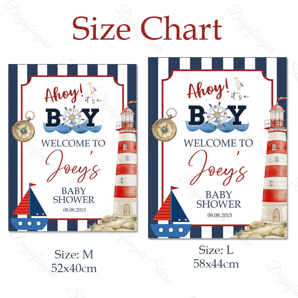 Ahoy It's A Boy Welcome Sign Mosaic Board Customized Ahoy Baby Shower Welcome Sign Board Nautical Themed Birthday Party Decor