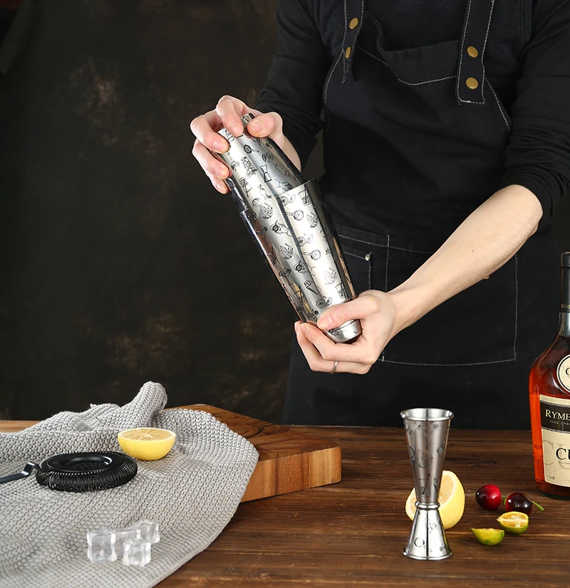 Stainless Steel Boston Shaker Bar Shaker with Different Surface Finish -2 Piece Cocktail Shaker, 15-Ounce and 25-Ounce