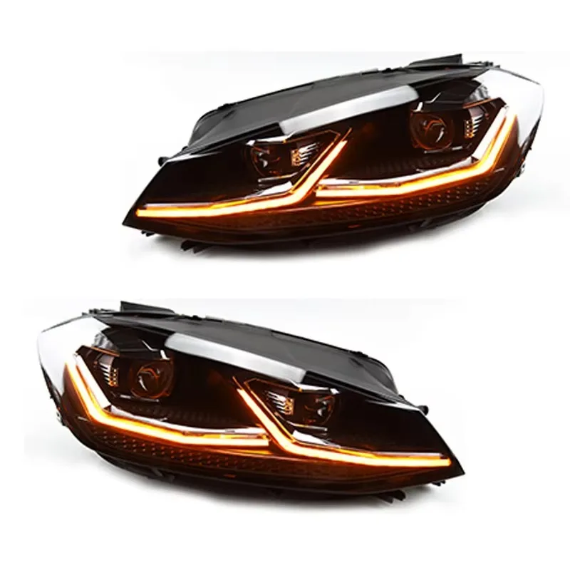 LED Head Light Front Light Assembly For VW Golf 6 Update To Golf 7.5 Style 2009- 2013