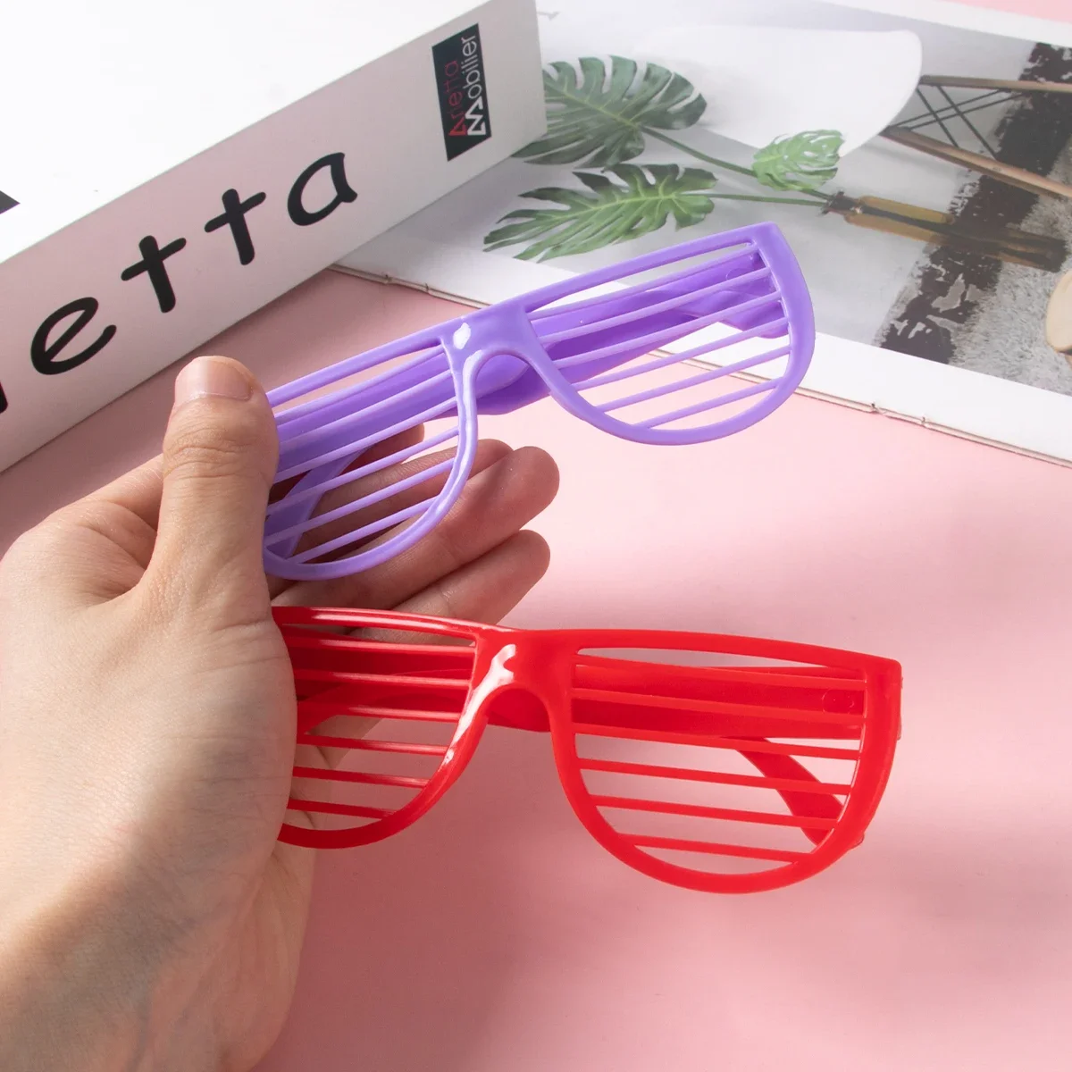 6/12pcs Colorful Louver Glasses Toys Children's Boys and Girls Birthday Party Gifts Neon Sunglasses Makeup Party Photos Props