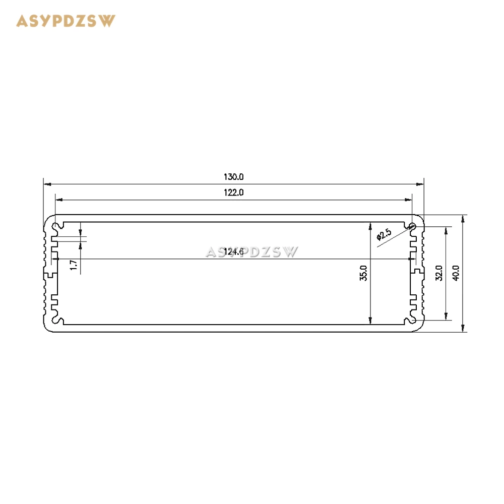 1304 Full aluminum chassis  Preamplifier box Power amplifier case size 132*42*169MM