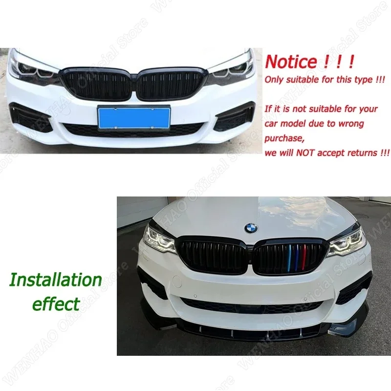 For BMW G30 M-Performance G38 2017-2020 Front Bumper Splitter Lip Diffuser Body Kit Spoiler Guard Gloss Black/Carbon Look ABS